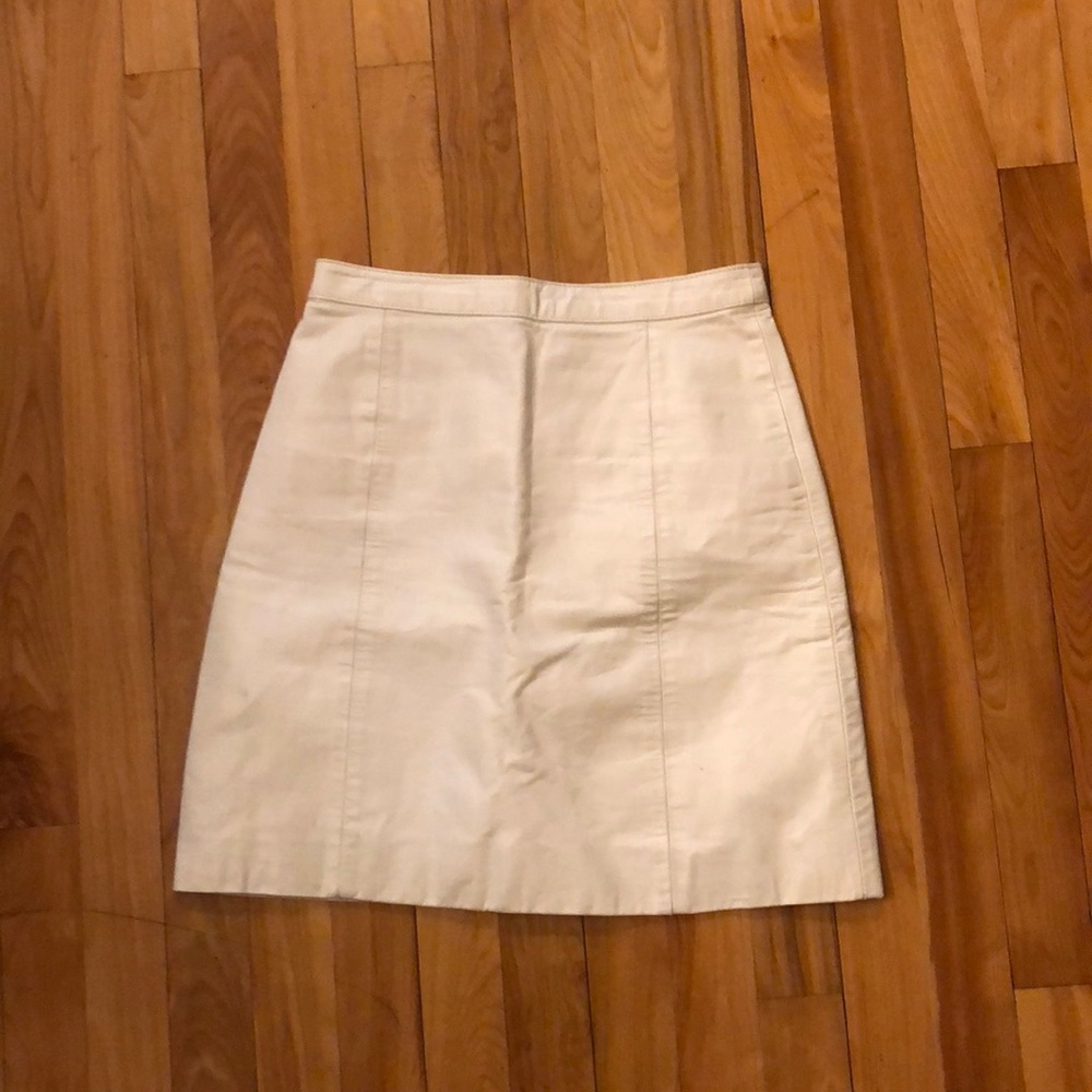 Bermans white leather skirt